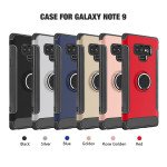 Wholesale Galaxy Note 9 360 Rotating Ring Stand Hybrid Case with Metal Plate (Rose Gold)